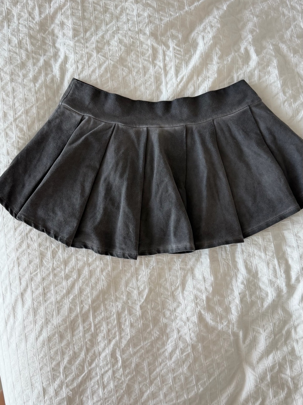 Pleated Black Mini Skirt with Flared Hem